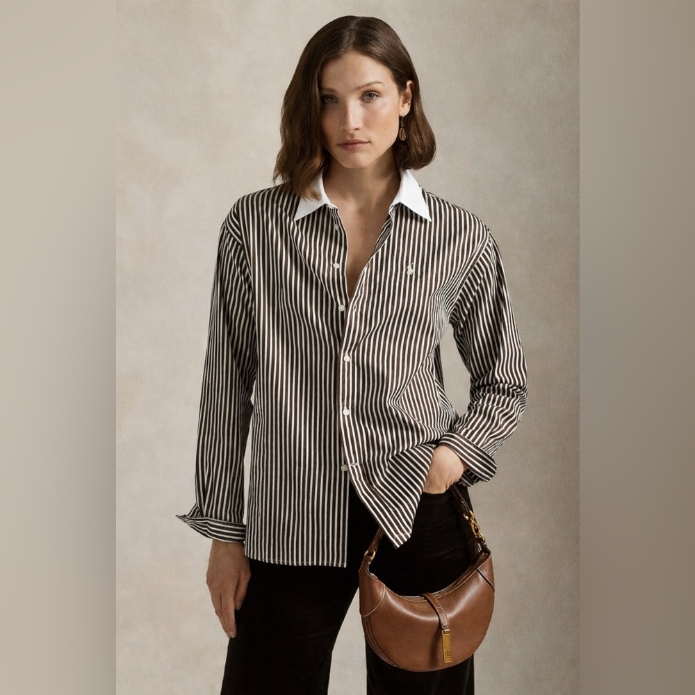 Ralph Lauren Black Label Women White Long Sleeve Button-Down Shirt S/P